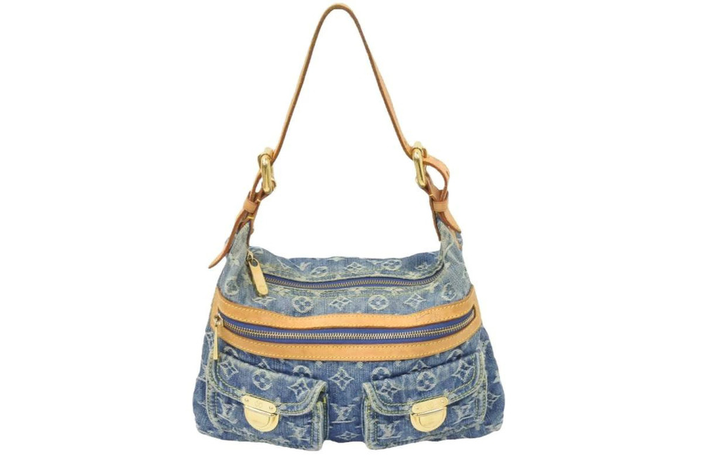 Louis Vuitton Monogram Denim Baggy Shoulder Bag Canvas Blue - Picture 1 of 7